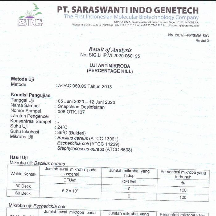 Gojek Snap Clean Cairan Disinfectant