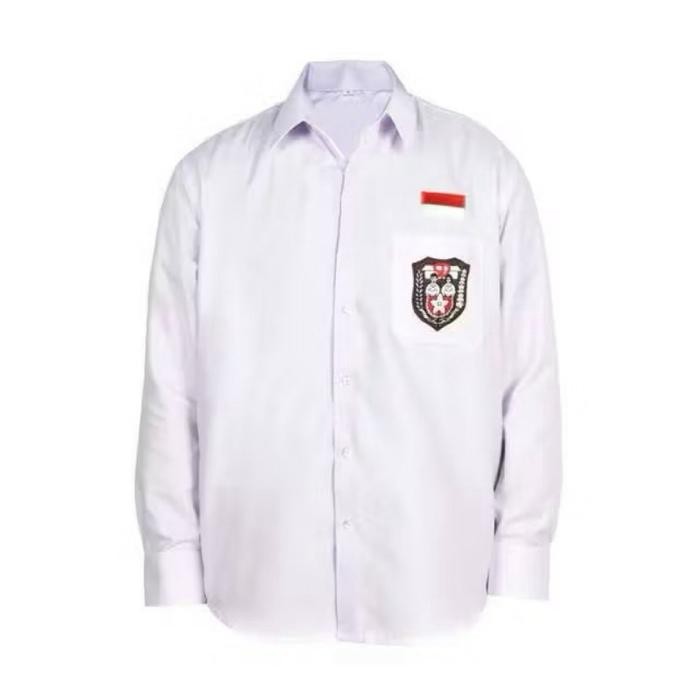 Baju Seragam Sekolah LENGAN PANJANG BET BORDIR ( SD ) + BENDERA MERAH PUTIH ( UKURAN JUMBO )( MERK