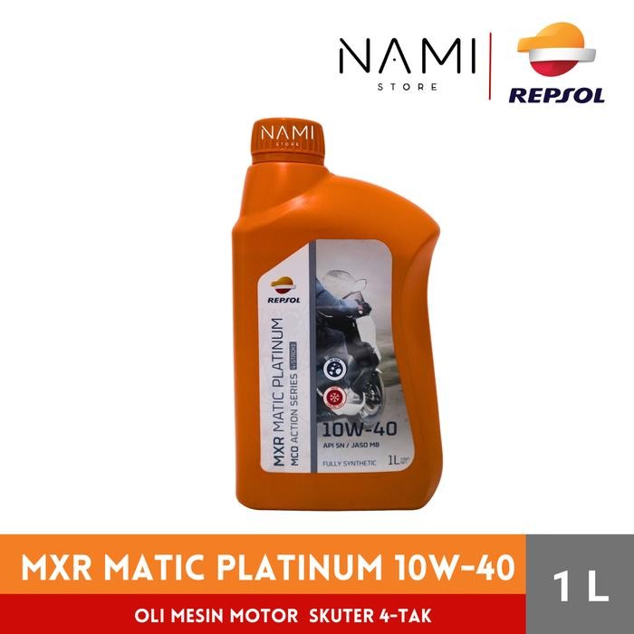 *REPSOL MXR MATIC PLATINUM 10W-40 (1L)* Oli Mesin Motor Matic / Skuter Original