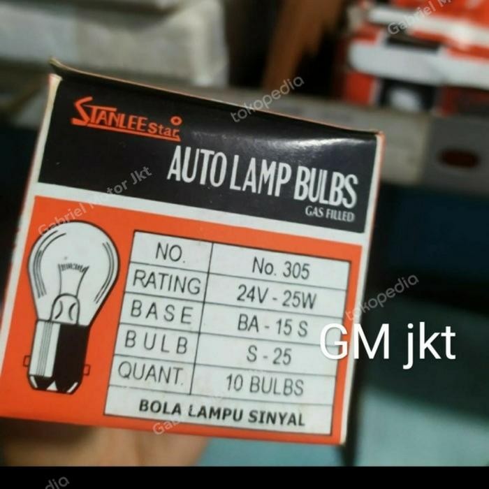 Jual Bulb Kaki 1 Besar 24Volt 25Watt Sen Stanlee 305-10Pcs