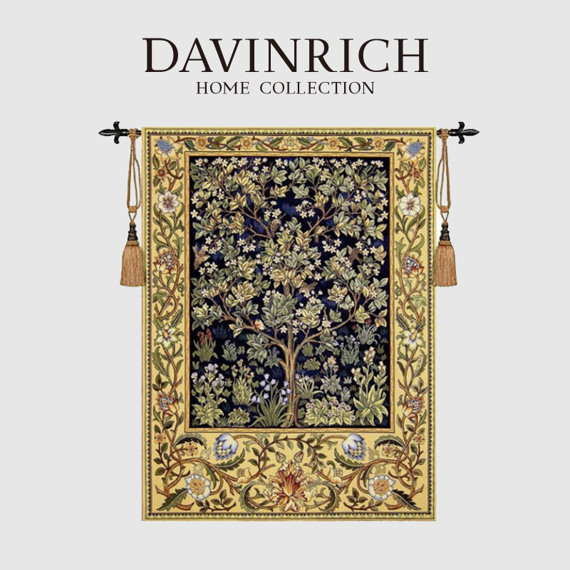 DAVINRICH Beautiful Large Tree Of Life William Morris Tapestry Jacquard Woven Wall Hanging Aubusson 