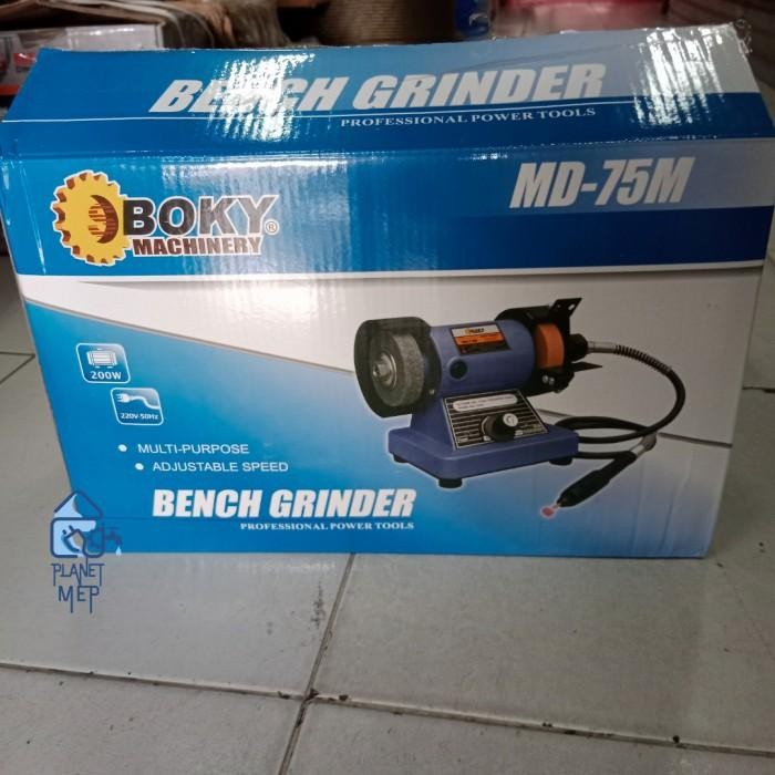 ><><><] GERINDA DUDUK MINI BENCH GRINDER 3" BOKY PRO MD-75 M W/ FLEXIBLE SHAF Toko Planet MEP