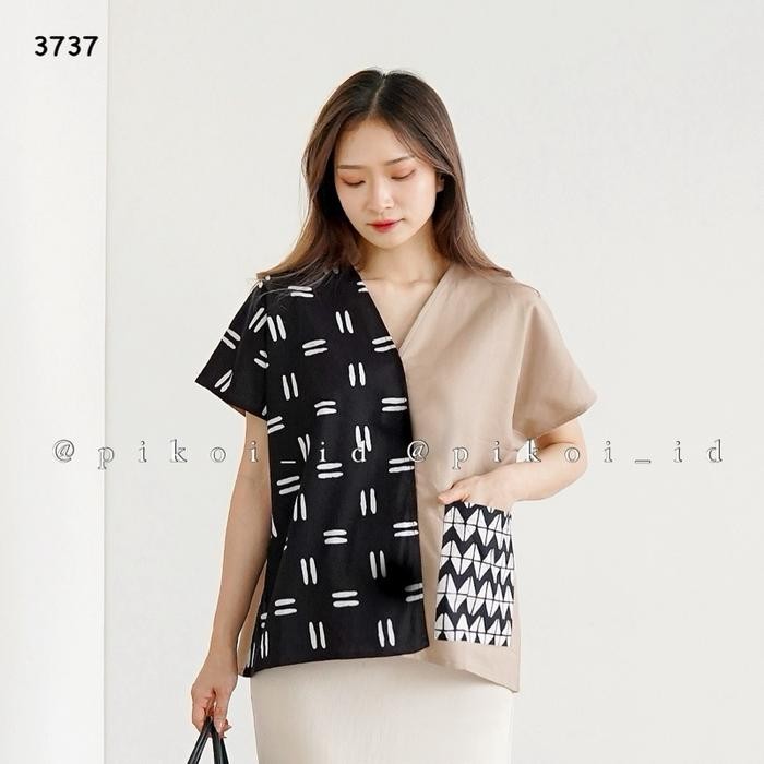 Pikoi_Id Baju Batik Modern / Atasan Wanita / Batik Murah / Batik Anak Muda Cewek / Top Casual Cewek