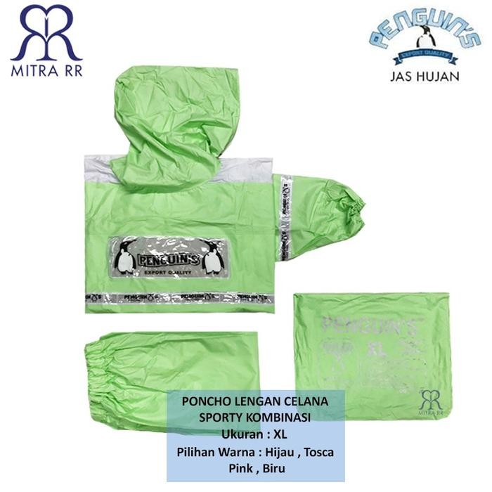 Jas Hujan Ponco Lengan Celana Penguins y Kombinasi Poncho Batman Ready Stok