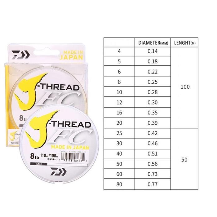 Daiwa J-Thread FC JThread Fluorocarbon Leader Senar Pancing