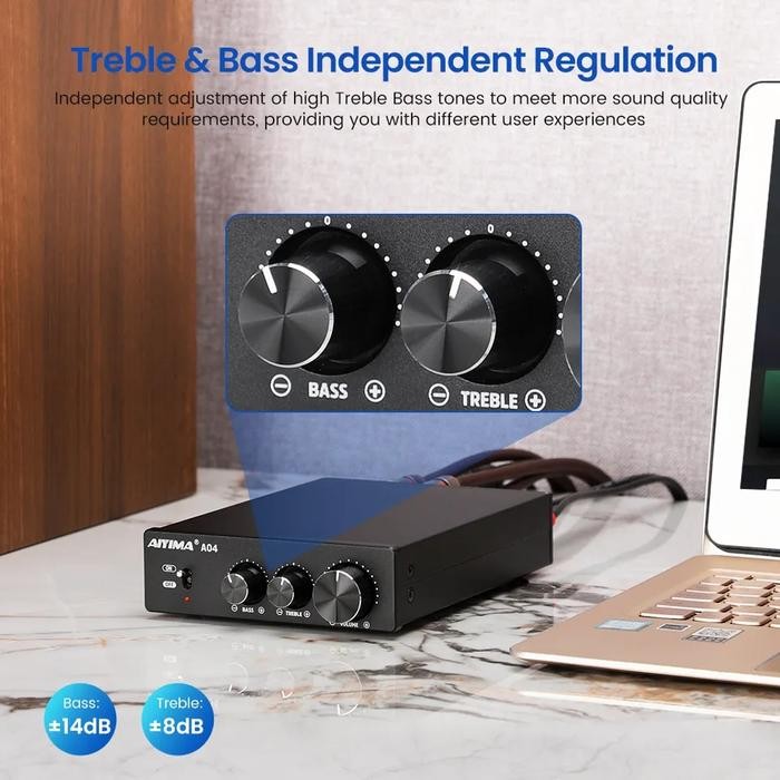 AIYIMA A04 2.1 Amplifier 2x168w TPA3251 Class-D w/ Subwoofer Aux Out