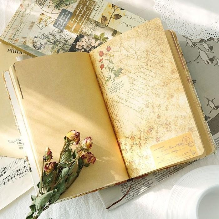 Notebook Aesthetic Retro Buku Diary Aesthetic Hardcover Buku Tulis Sekolah Buku Catatan Korea