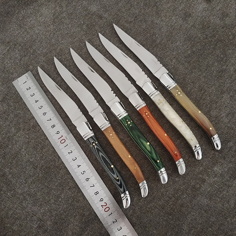 Portable Outdoor  Laguiole Camping Folding Knife Tactical Survival Knives Hunting Camping Multi Hard