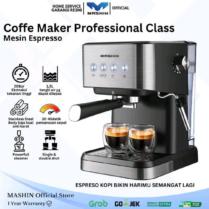 Mashin - Mesin Kopi Otomatis Espresso 20 Bar Coffe Maker Profesional Express
