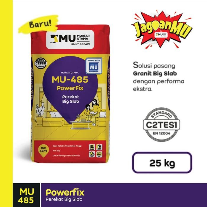(Promo) Mortar Utama MU-485 PowerFix Perekat Big Slab 25Kg Terlaris Termurah
