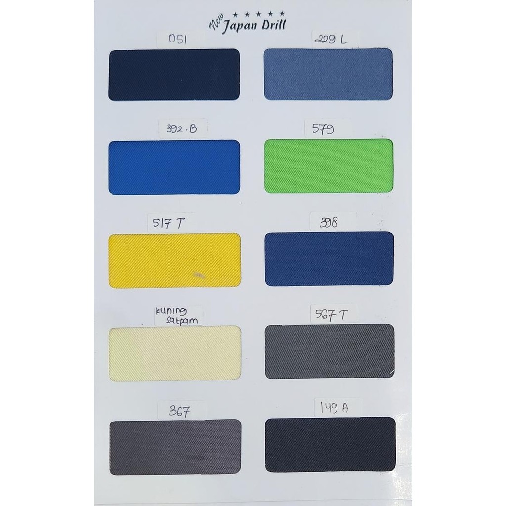 Kain Japan Drill Avana Bahan Seragam, Celana, Kemeja. Ecer Permeter Promo 