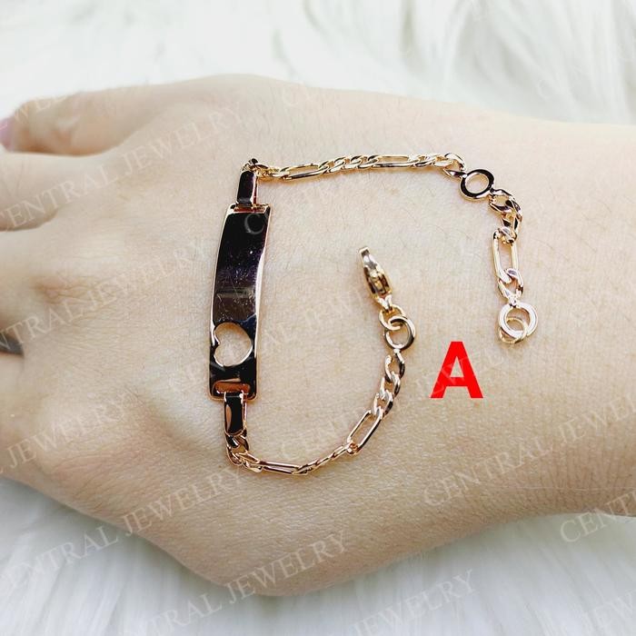 ahxj- Gelang Rantai Anak Plat Polos Glta004