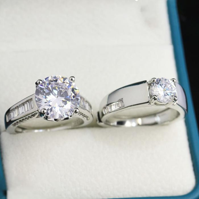 j2s4- Chicco Jewelry Cincin Paket Couple Ring Dilengkapi Dengan Kotak Hadiah Yang Indah