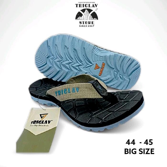 mulia Sandal gunung Jepit Big size Casual Pro biru Sendal pria triglav Karet ,44-45