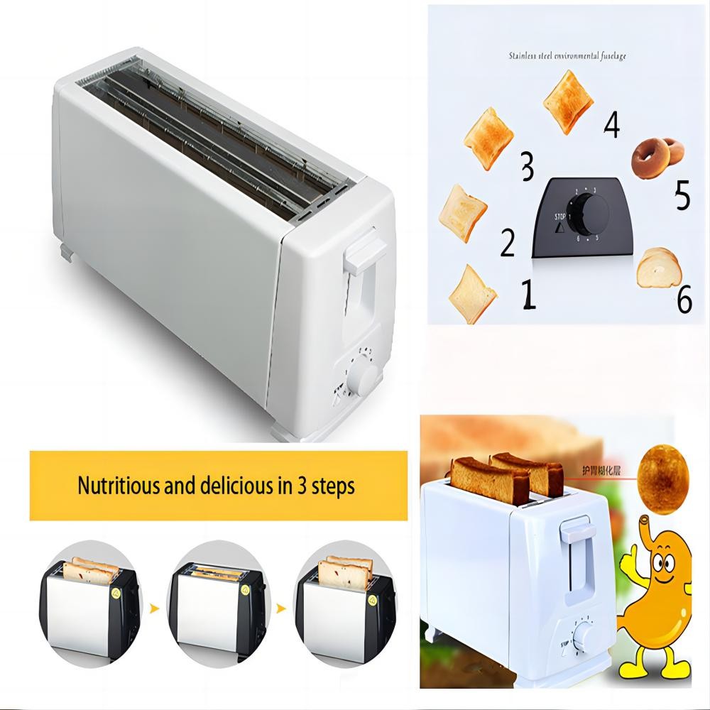4 Slice Toaster, White Multifunction Breakfast Machine, Home Breakfast Machine Toaster, Sandwich Toa