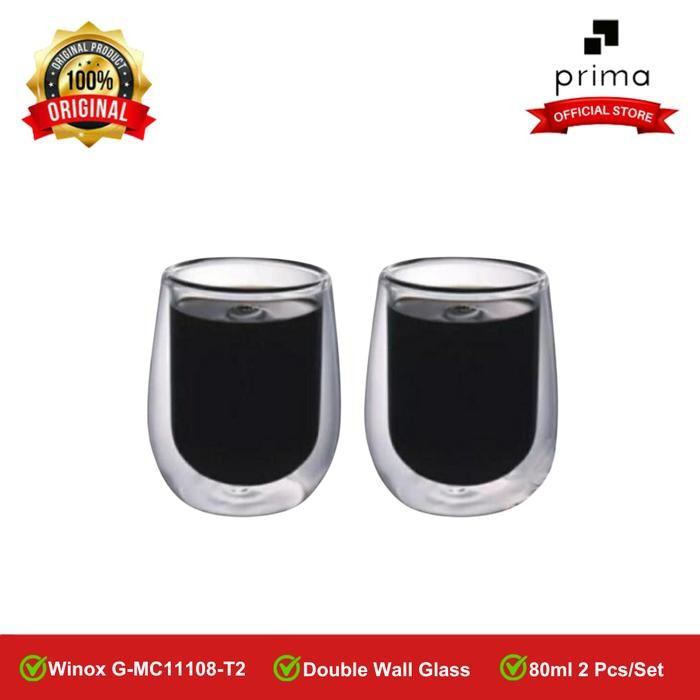 Winox Double Wall Glass 80ml 2 Pcs/Set