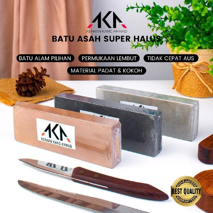 gdqo- Asahan Kang Ahmad Batu Asah Asli Alam 1 Set Isi 3 Batu Asah Dengan Kekasaran Batu Yang