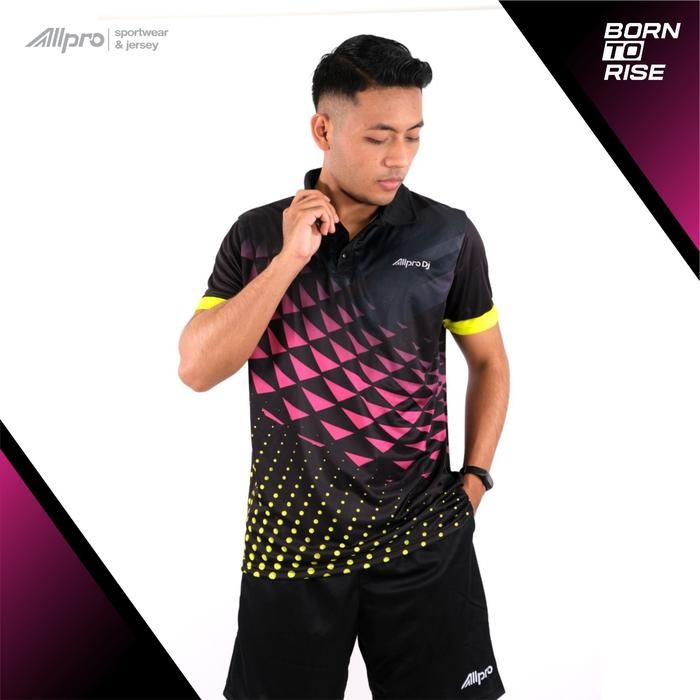 TERLARIS PRO DJ Kaos Sport Jersey Tenis Meja DJ 06 Black Baju Jersey Tenis Meja jersey Pingpong