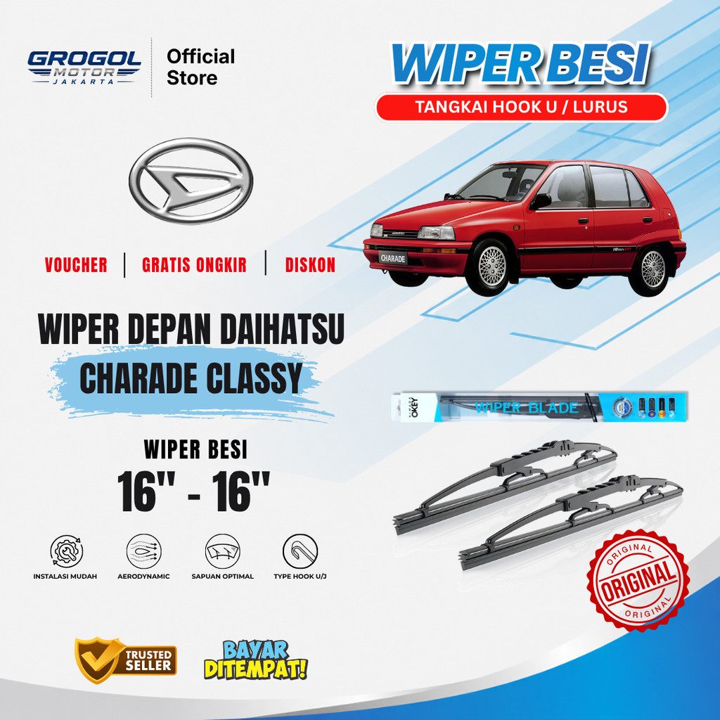 Wiper Daihatsu Charade Classy Konvensional Kaca Depan Mobil