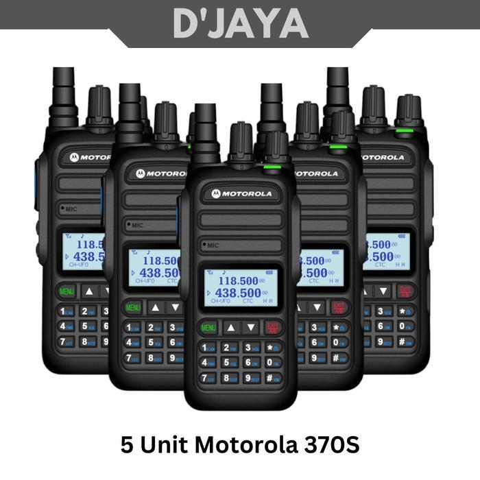 Paket 5 Unit Radio HT Moto 370S Walkie Talkie Moto 370 S 15W