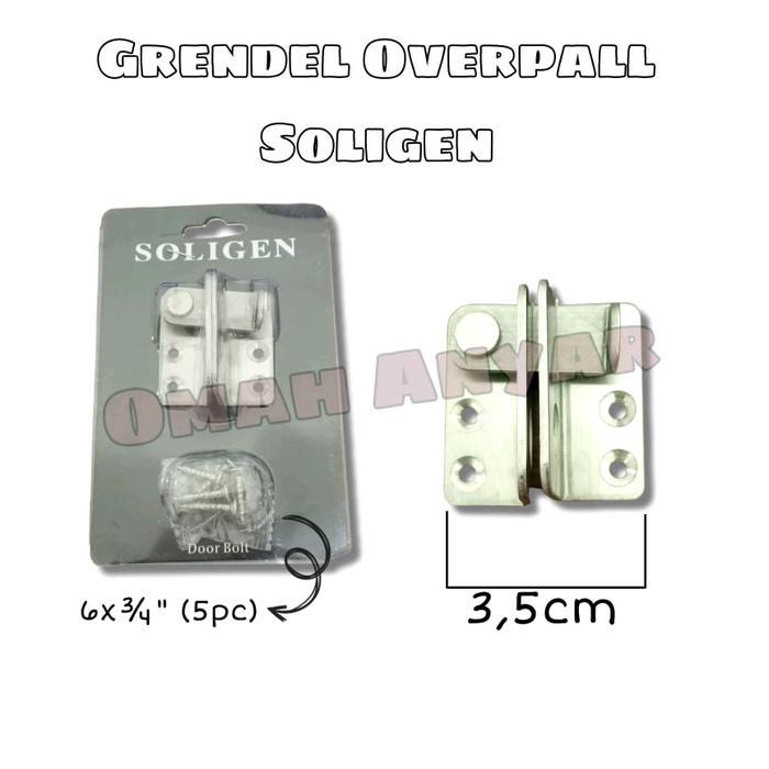 SALE  Grendel Overpal Gembok Pintu Pagar Sliding Swing Stainless Soligen ORIGINAL