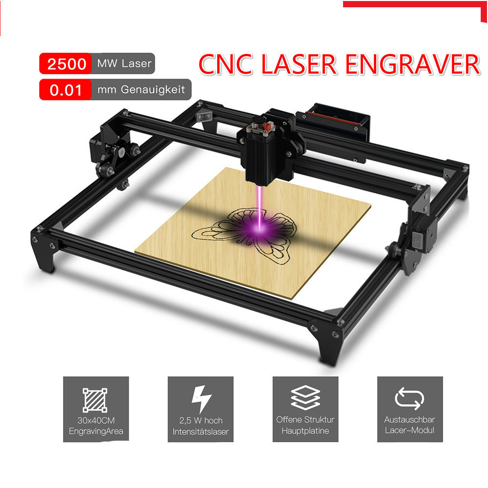 Best Seller 30*40cm Mini 2500MW CNC Laser Engraving Machine 2Axis DIY Engraver Desktop Wood Router/C