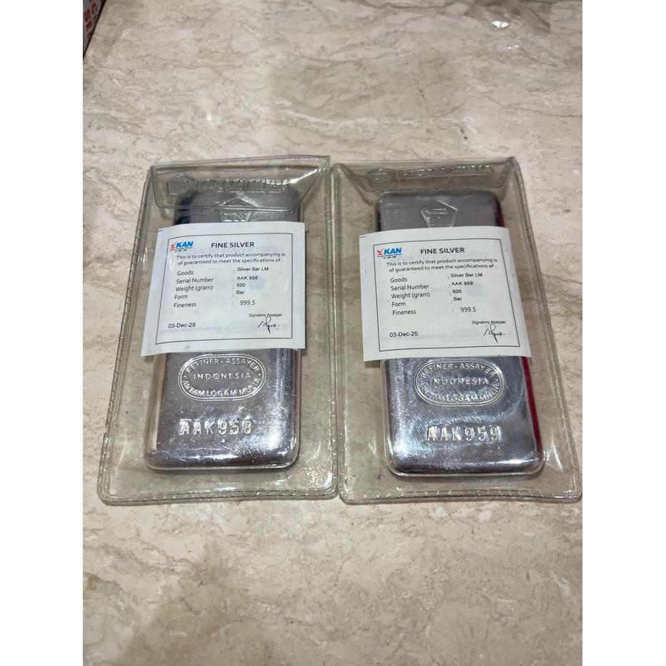 READY STOCK Perak Batangan Antam Silver Bar TAHUN 2026 99.99% 500 g gr gram sertifikat