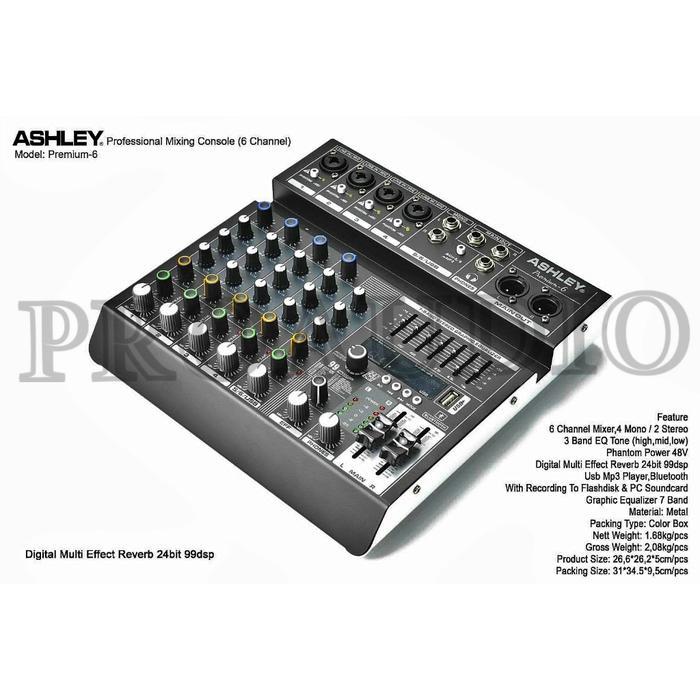 MIXER AUDIO ASHLEY 6 CHANNEL PREMIUM 6 PREMIUM6 ORIGINAL