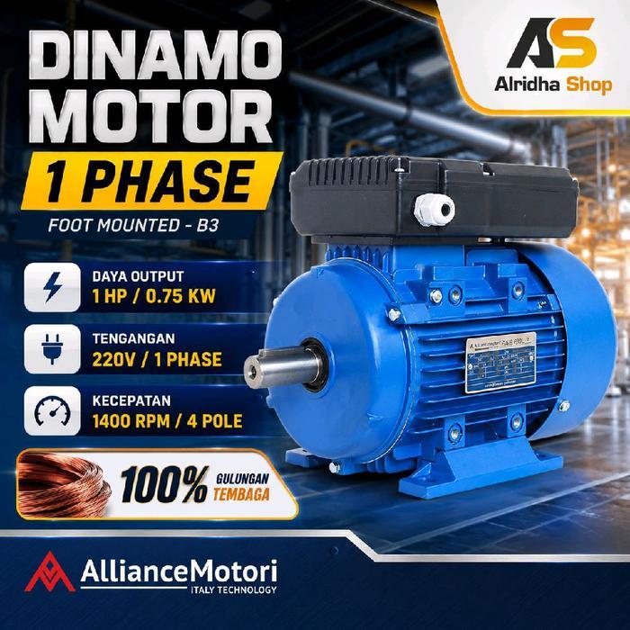 Dinamo Alliance Motori 1 HP 1 Phase 1400 Rpm Dinamo Elektro Motor 1 HP