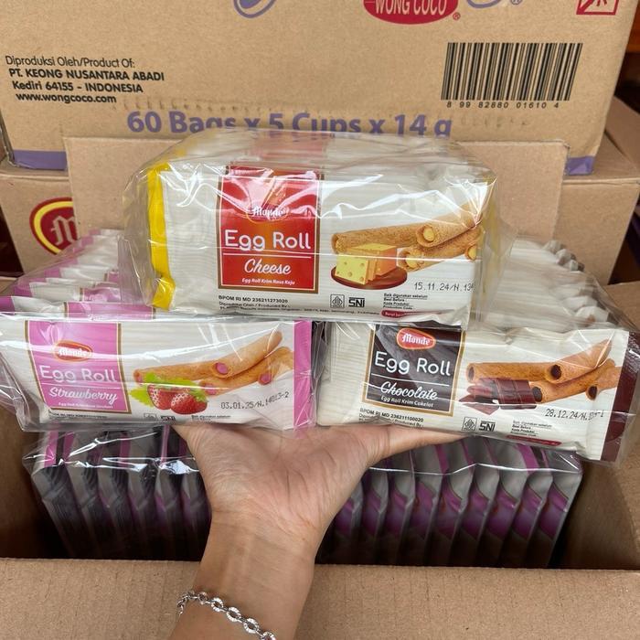 NEW Agen distributor makanan ringan cemilan snack biskuit wafer monde egg roll pack krim cheese