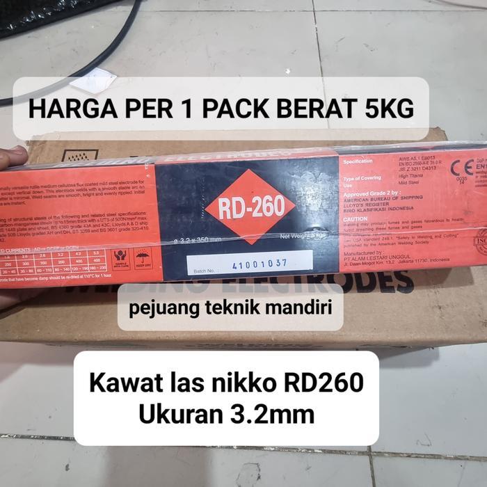 KAWAT LAS NIKKO STEEL RD-260 3.2MM / KAWAT LAS BESI NIKKO 3.2 MM