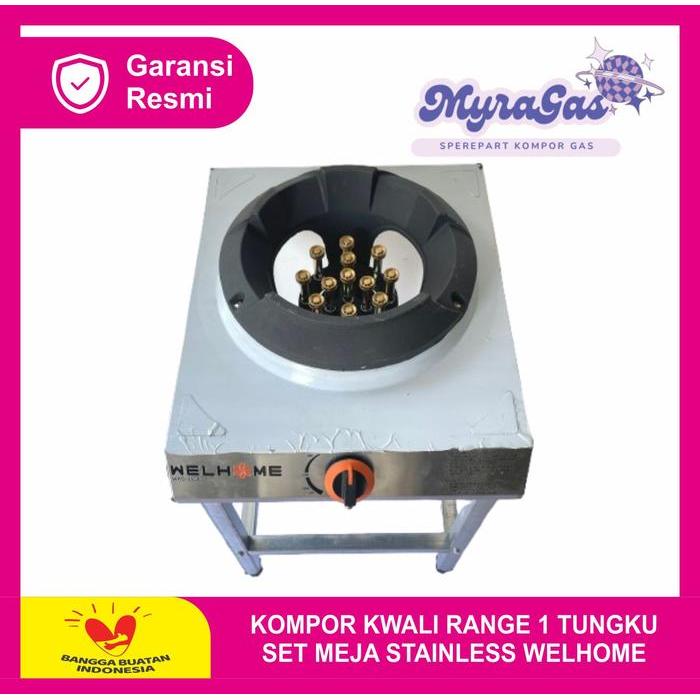 KOMPOR KWALI RANGE 1 TUNGKU SET MEJA STAINLESS MERK WELHOME