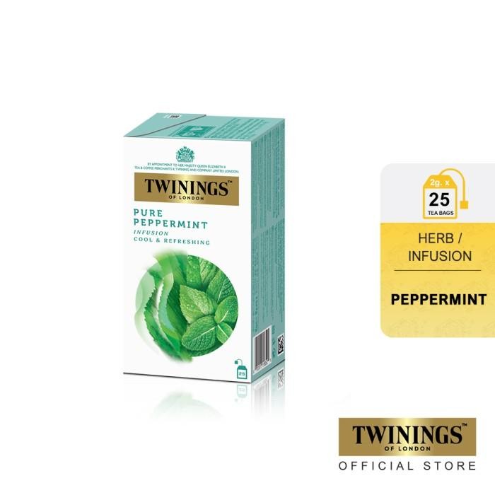 

TWININGS TEH CELUP PURE PEPPERMINT 25X2GR