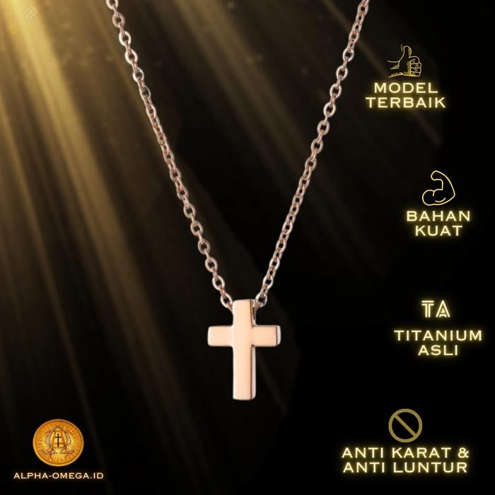 ASLI Kalung Salib Wanita Simple Kecil Minimalis Kalung Salib Titanium READY STOCK