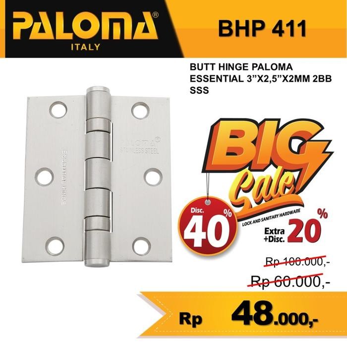 Engsel Jendela PALOMA BHP 411 3inch 2mm Stainless