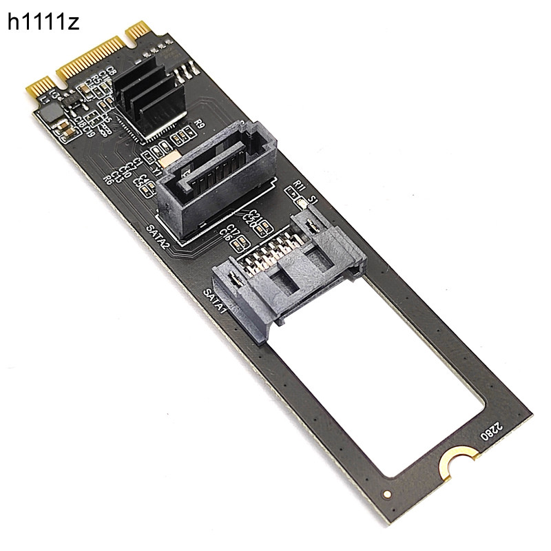 Nvme To Dual Sata Riser Card M.2 Nvme To Sata3.0 6G Controller M.2 Key-M Pcie Nvme To Sata Hard Disk
