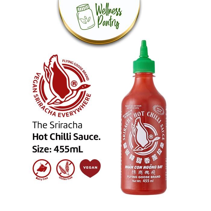 

Stok Baru Sriracha Flying Goose Original 455ml / Sambal Pedas Saus Vegan
