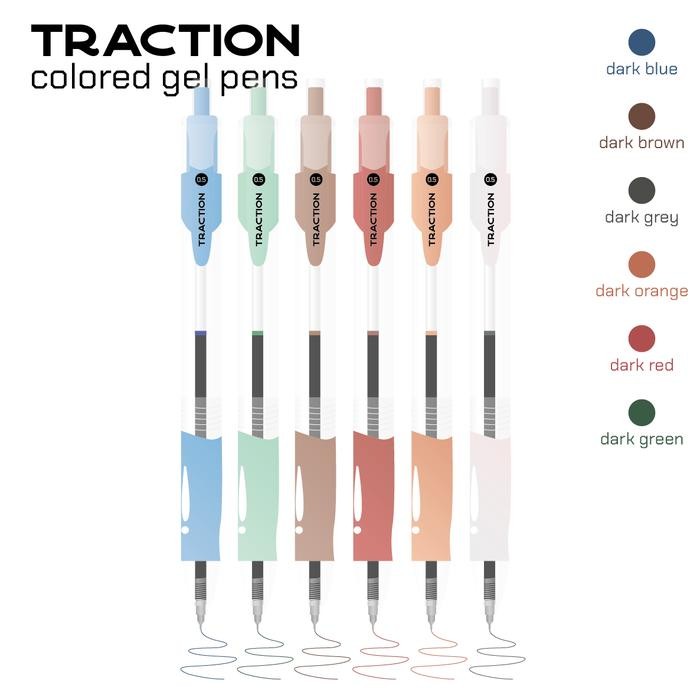 

Paperie Lab - Traction Pen Pulpen Gel Tinta Warna Gelap Blue Brown