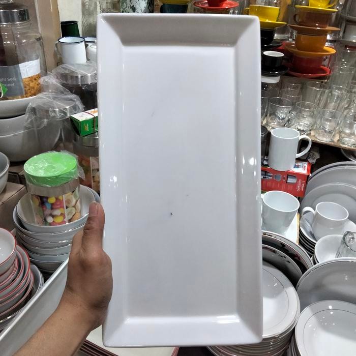 Piring saji persegi panjang keramik BLANC
