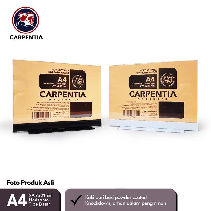 

Carpentia Stand Acrylic Besi /Datar A4 Horizontal 29,7x21cm / Tent Card