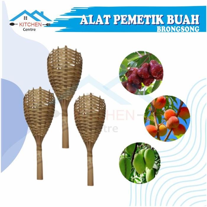 Pilihan- Alat Pemetik Buah Alat Bantu Petik Buah Bahan Bambu Brongsong Bambu