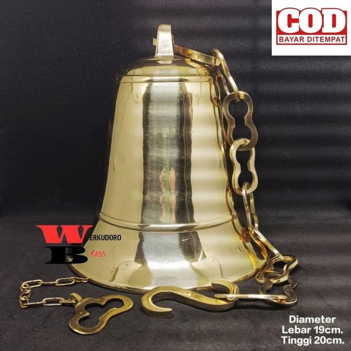 LONCENG KUNINGAN BESAR DIAMETER 20CM BEL SEKOLAH BEL LONCENG SEKOLAH LONCENG KUNINGAN ASLI