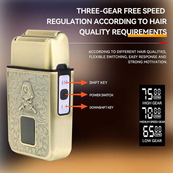 Kemei KM-T101 Mini Shaver 8500RPM 1200MAH Cukur Kumis Jenggot KMT101 T101 Elektrik Mesin Pria