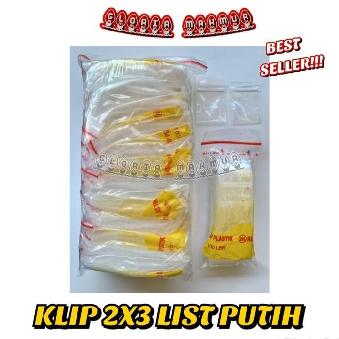 Plastik Klip 2x3 LIST PUTIH isi 1000 lembar