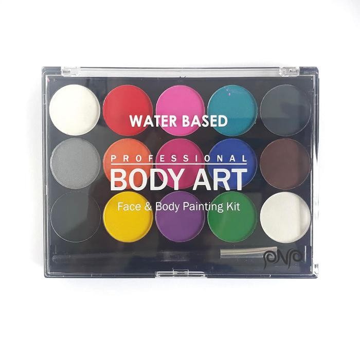 

NEW PRODUK PROFESSIONAL BODY ART FACE AND PAINTING KIT 15 COLOR SET + 1 BRUSH MAWAR-89