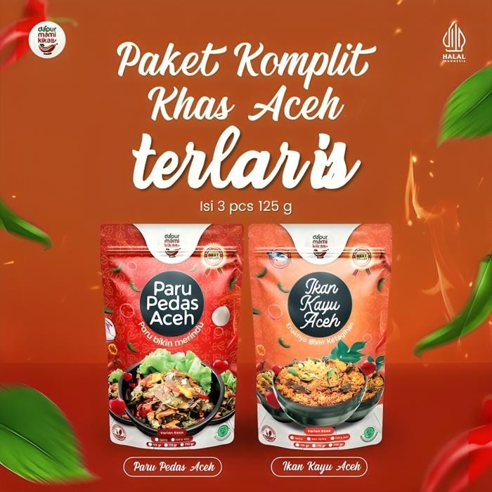 

ASLI Paket Bundling 3 Lauk Siap Saji Paru Pedas & Ikan Kayu Bumbu Khas Aceh Paket Makan Enak Instan