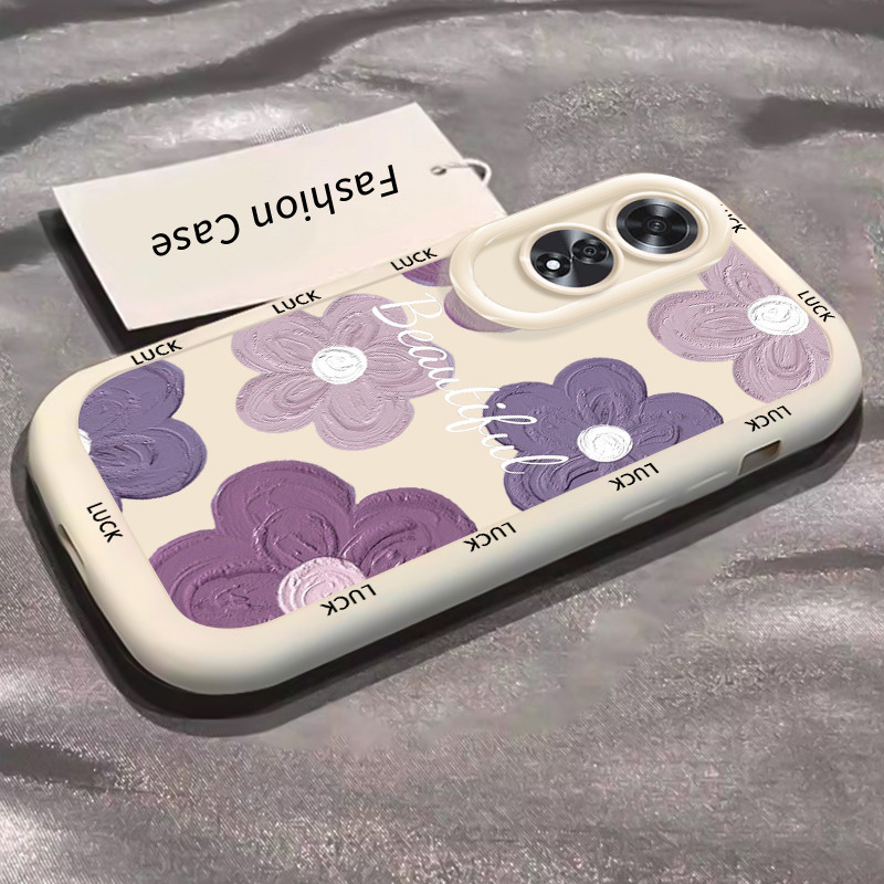 Casing Hp untuk OPPO A60 4G Case Casing HP Softcase Puff Kasing Lensa warna kontras inklusif yang di