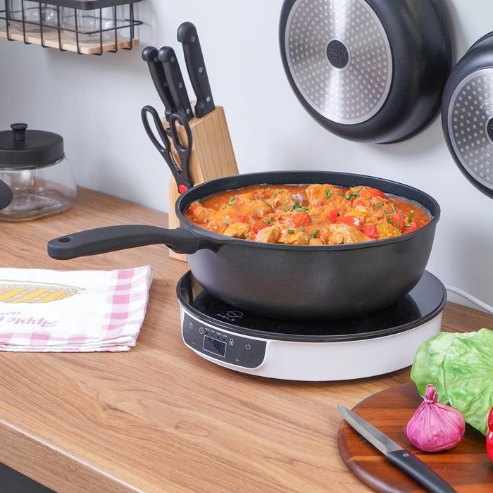 Cooking Color 28 Cm Alpha Everyday Wajan Penggorengan - Hitam Wok Pan Teflon Penggoreng Alat