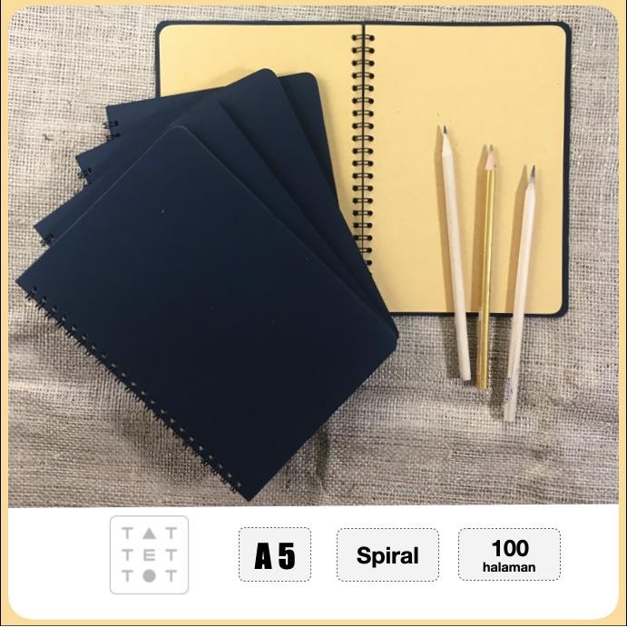 

New BUKU SPIRAL A5 Isi warna COKLAT cover HITAM NOTEBOOK A5 BROWN BLACK