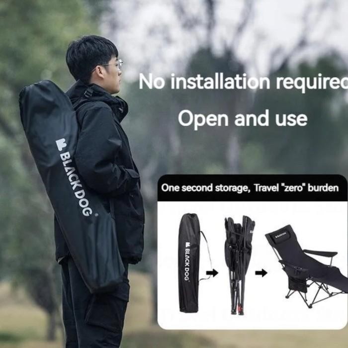 TERMURAH BLACKDOG Folding Recliner Ch Kursi Lipat Tidur Portabel Camping READY STOCK